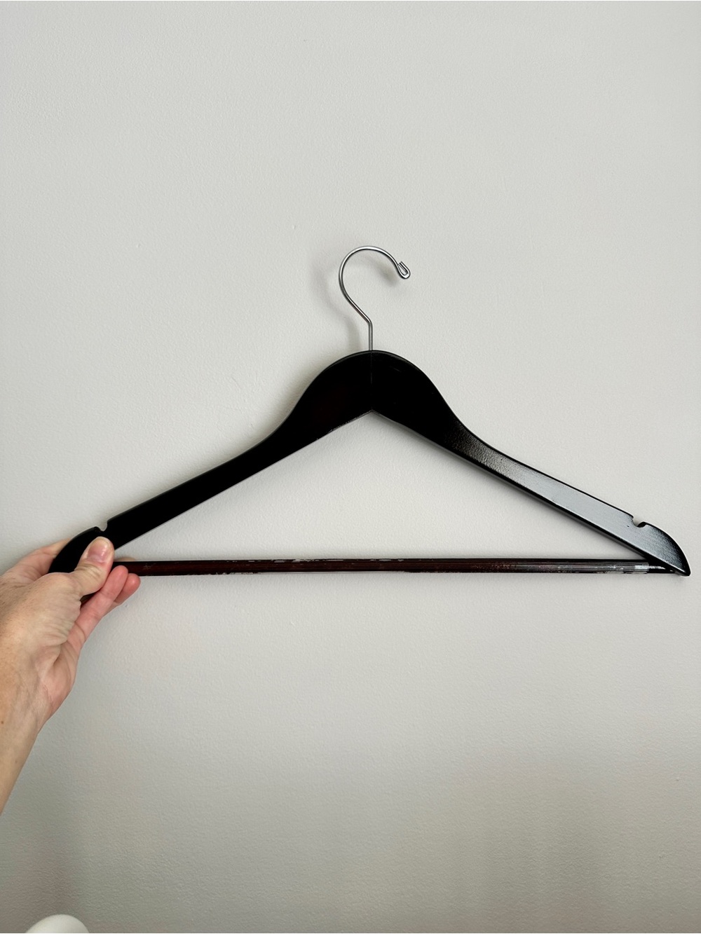 Set of 30 Dark Brown Wooden Hangers – 15 Shirt & 15 Pant Bar Hangers